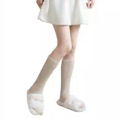 兰缪 秋冬水貂绒小腿袜加绒加厚保暖舒适亲肤不勒搭配雪地靴氛围感地板袜毛绒居家高筒袜 女款