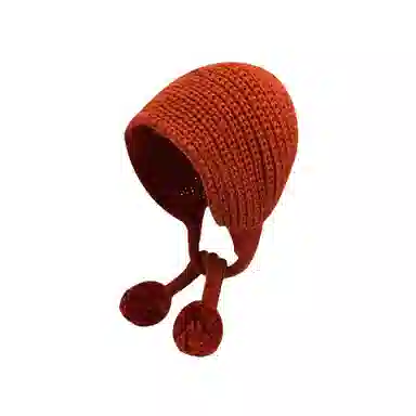 北极绒 潮流大头围毛球长辫子保暖百搭 聚酯纤维 绒线帽 男女同款情侣款