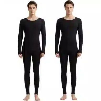 兰缪 【玻尿酸润肤】美体塑形抑菌抗静电防螨男士内衣秋衣秋裤薄款冬季打底衫保暖套装 男款