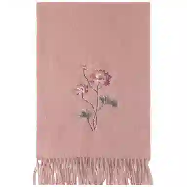 上海故事 花卉刺绣加厚保暖精致舒适优雅柔软 绵羊毛 绒线围巾 女款