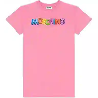 Moschino Kids Letter Print Dress Pink