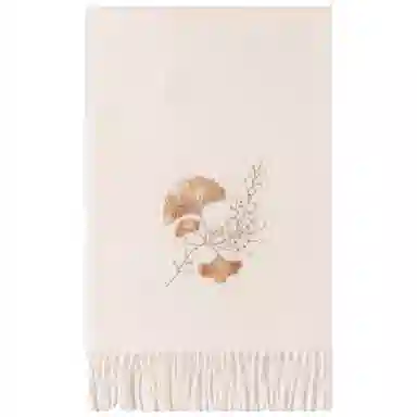 上海故事 花卉刺绣加厚保暖精致舒适优雅柔软 绵羊毛 绒线围巾 女款