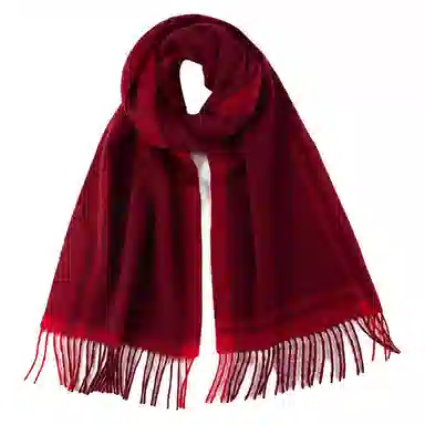 一米画纱 柔软触感经典格纹加厚保暖舒适格子条纹撞色流苏 山羊绒 绒线围巾 男女同款情侣款