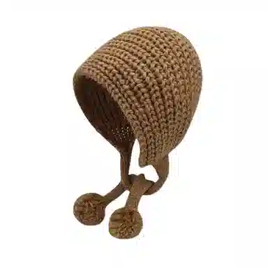 北极绒 潮流大头围毛球长辫子保暖百搭 聚酯纤维 绒线帽 男女同款情侣款