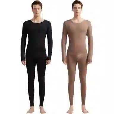 兰缪 【玻尿酸润肤】美体塑形抑菌抗静电防螨男士内衣秋衣秋裤薄款冬季打底衫保暖套装 男款
