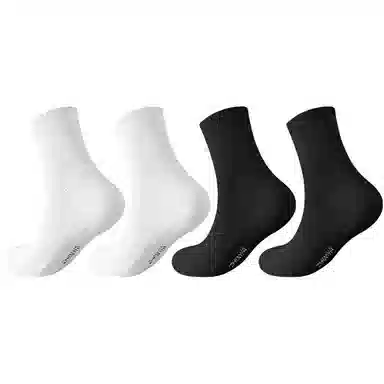 莫代尔 舒适透气吸汗防臭减震耐磨运动袜高弹不勒脚时尚简约休闲男款袜子男袜大码宽松抗造纯色百搭中筒袜 男女同款