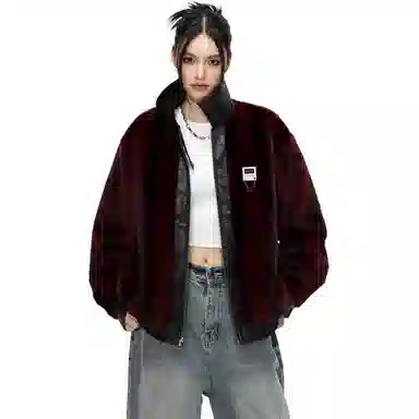 【派克服双面穿】布客行 狼纹绒感座山雕蟒纹拼皮仿水貂兔绒哈灵顿轻奢老钱高级硬挺重工美式复古高街机能美拉德防寒保暖棉服 男女同款
