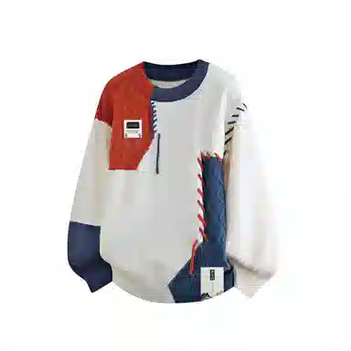 布客行  美式复古慵懒风高级感软糯舒适加绒加厚保暖圆领外穿宽松休闲学院风少年感百搭潮流弹力针织衫 男女同款