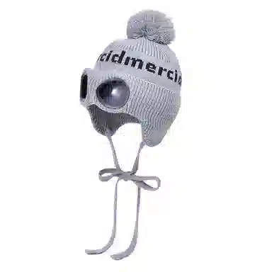 艾佳微 户外防寒保暖护耳 套头帽带眼镜毛球 腈纶 绒线帽 男女同款情侣款