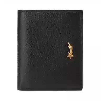 稻草人 竖款简约时尚韩版甜美 牛皮革 钱夹钱包 常规 女款 黑色/米白