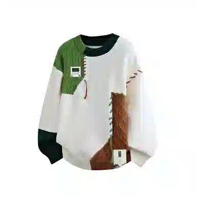 布客行  美式复古慵懒风高级感软糯舒适加绒加厚保暖圆领外穿宽松休闲学院风少年感百搭潮流弹力针织衫 男女同款