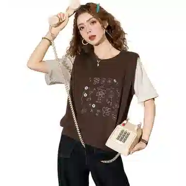 法文箱子 刺绣针织春秋季马甲 女款