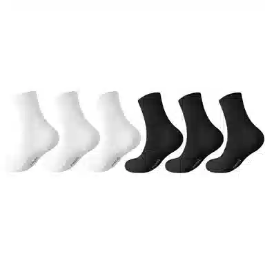 莫代尔 舒适透气吸汗防臭减震耐磨运动袜高弹不勒脚时尚简约休闲男款袜子男袜大码宽松抗造纯色百搭中筒袜 男女同款