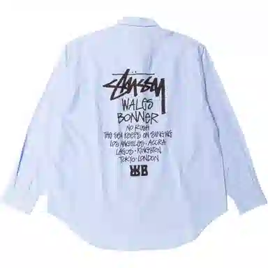 Stussy Wales Bonner FW25 POPLIN SHIRT logo