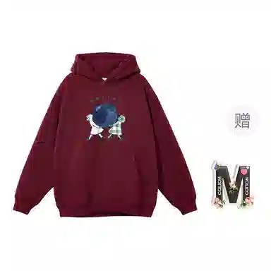 棉购 休闲优雅气质清新连帽长袖卫衣 女款