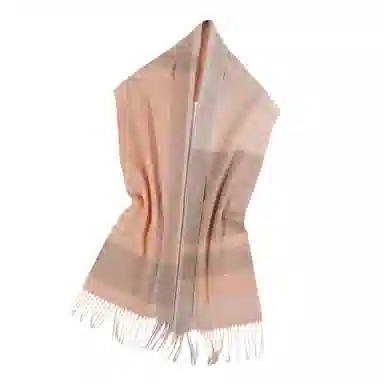 一米画纱 柔软触感经典格纹加厚保暖舒适格子条纹撞色流苏 山羊绒 绒线围巾 男女同款情侣款