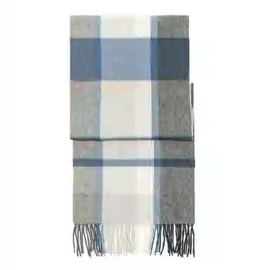 一米画纱 柔软触感经典格纹加厚保暖舒适格子条纹撞色流苏 山羊绒 绒线围巾 男女同款情侣款