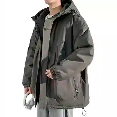 顶峰保罗 山系户外机能运动登山连帽工装长袖棉衣无性别主义潮牌休闲直筒上衣加厚多口袋宽松百搭舒适保暖耐磨棉服 男女同款