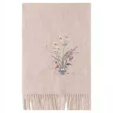 上海故事 花卉刺绣加厚保暖精致舒适优雅柔软 绵羊毛 绒线围巾 女款