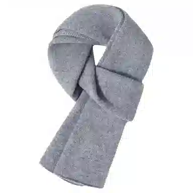 一米画纱 舒适柔软高级感平面嵌花亲肤暖糯保暖纯色针织外出防寒护颈 山羊绒 绒线围巾 男女同款情侣款