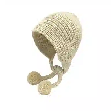 北极绒 潮流大头围毛球长辫子保暖百搭 聚酯纤维 绒线帽 男女同款情侣款