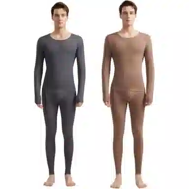 兰缪 【玻尿酸润肤】美体塑形抑菌抗静电防螨男士内衣秋衣秋裤薄款冬季打底衫保暖套装 男款