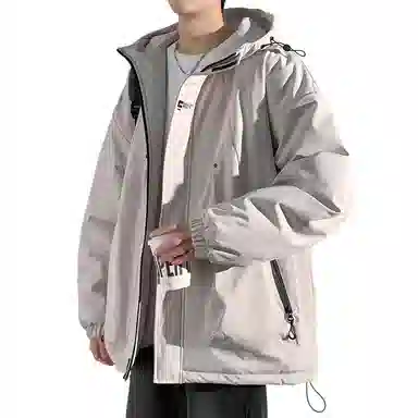 顶峰保罗 山系户外机能运动登山连帽工装长袖棉衣无性别主义潮牌休闲直筒上衣加厚多口袋宽松百搭舒适保暖耐磨棉服 男女同款