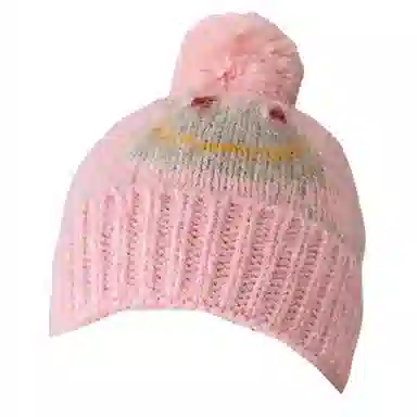 艾佳微 可爱钩花搞怪有趣保暖百搭加厚显白套头针织帽 腈纶 绒线帽 男女同款情侣款