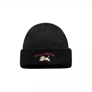 祎步康 韩系小狗针织毛线帽秋冬季柔软时尚百搭显脸小保暖 腈纶 帽子 男女同款情侣款