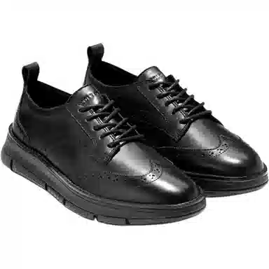 Cole Haan Brogue Lace-Up Platform Oxford Black
