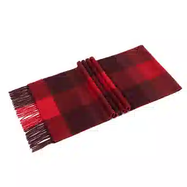 一米画纱 柔软触感经典格纹加厚保暖舒适格子条纹撞色流苏 山羊绒 绒线围巾 男女同款情侣款