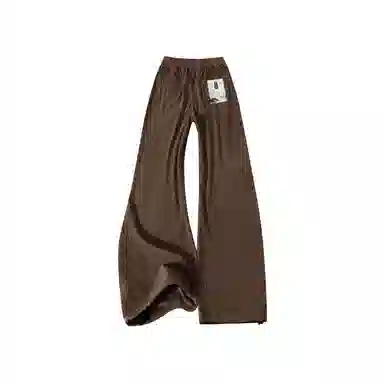 【两穿灯芯绒松紧腰带】布客行 大码可穿不规则明线褶皱拼接设计垂感抗皱免熨烫显高瘦显腿长美式高街弯刀微喇保暖长裤子休闲裤 男女同款