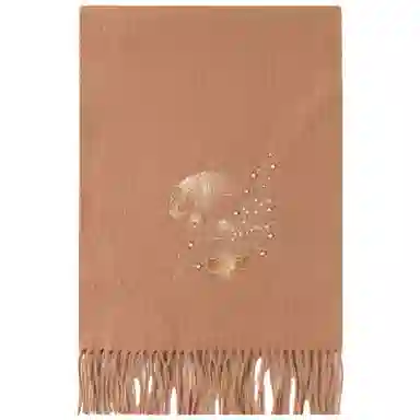 上海故事 花卉刺绣加厚保暖精致舒适优雅柔软 绵羊毛 绒线围巾 女款