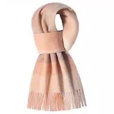 一米画纱 柔软触感经典格纹加厚保暖舒适格子条纹撞色流苏 山羊绒 绒线围巾 男女同款情侣款