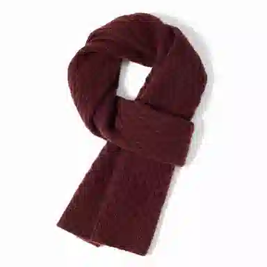 一米画纱 高品质水纹绞花柔软保暖外出小巧针织 时尚轻奢高级感 山羊绒 绒线围巾 男女同款情侣款