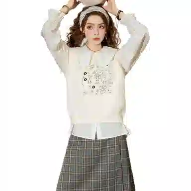 法文箱子 刺绣针织春秋季马甲 女款