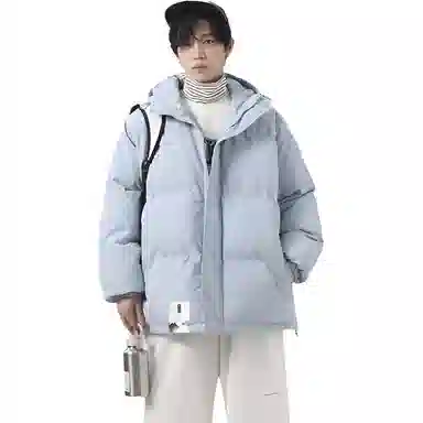 布客行 【秋冬季美式潮流高街拉链门襟纯色连帽】日常出行通勤休闲舒适简约百搭防风防寒保暖户外山系亲肤面包服棉服 男女同款