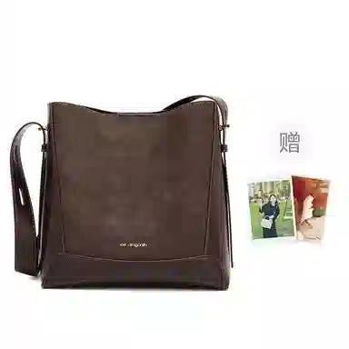 红蜻蜓 简约百搭小众气质高级感通勤日常实用水桶包手提腋下斜挎包 牛皮 单肩包 常规 女款 黑色/咖啡色