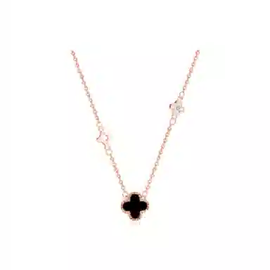 【999纯银&好运降临】 银彦 闪耀幸运四叶草 精致简约轻奢小众 优雅气质 时尚百搭 日常简约通勤 恋爱告白 玛瑙 项链 女款