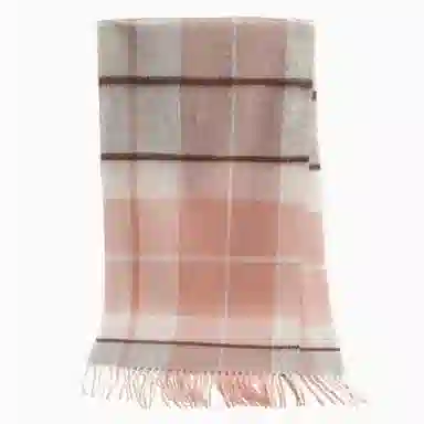 一米画纱 柔软触感经典格纹加厚保暖舒适格子条纹撞色流苏 山羊绒 绒线围巾 男女同款情侣款