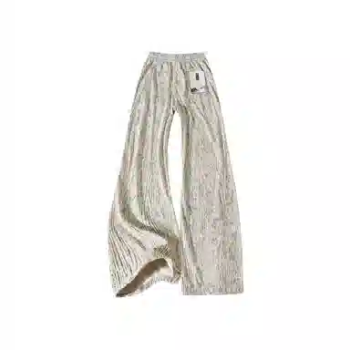 布客行 大码可穿束脚直筒可调节不规则明线褶皱拼接设计垂感抗皱免熨烫显高瘦腿长美式高街弯刀微喇休闲裤 男女同款