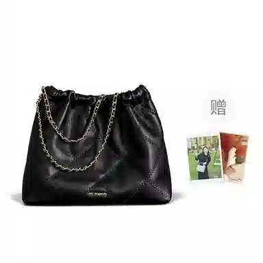 红蜻蜓 时尚简约链条设计百搭 合成革 单肩包 常规 女款 黑色