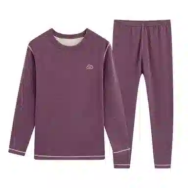 贴身领域 秋冬羊绒蚕丝德绒内衣女士初高中学生加厚秋衣秋裤女冬季保暖套装 女款