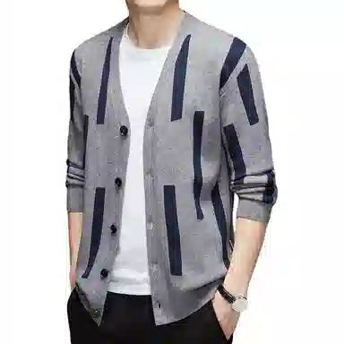 卡丹狄诺 开衫外套羊毛提花针织衫 男款