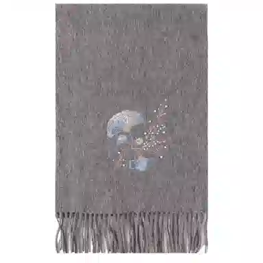 上海故事 花卉刺绣加厚保暖精致舒适优雅柔软 绵羊毛 绒线围巾 女款