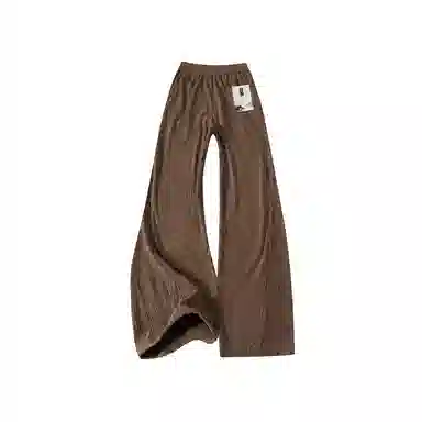 布客行 大码可穿束脚直筒可调节不规则明线褶皱拼接设计垂感抗皱免熨烫显高瘦腿长美式高街弯刀微喇休闲裤 男女同款