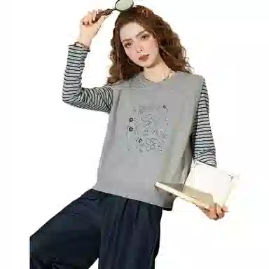 法文箱子 刺绣针织春秋季马甲 女款