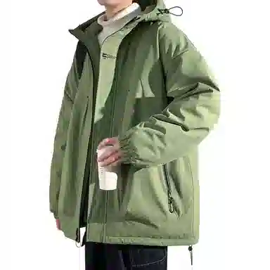 顶峰保罗 山系户外机能运动登山连帽工装长袖棉衣无性别主义潮牌休闲直筒上衣加厚多口袋宽松百搭舒适保暖耐磨棉服 男女同款