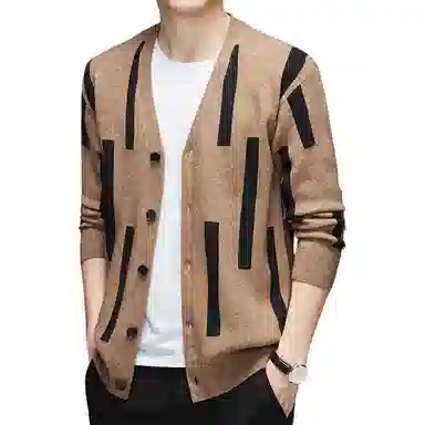 卡丹狄诺 开衫外套羊毛提花针织衫 男款