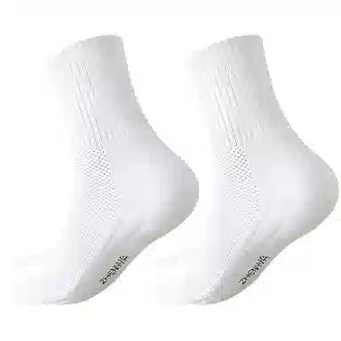 莫代尔 舒适透气吸汗防臭减震耐磨运动袜高弹不勒脚时尚简约休闲男款袜子男袜大码宽松抗造纯色百搭中筒袜 男女同款